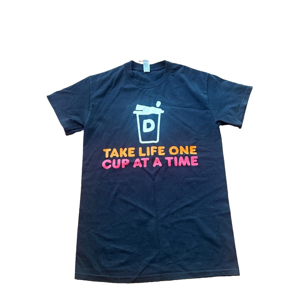 Dunkin Donuts Employee T-Shirt Gildan Black Graphic Tee Small